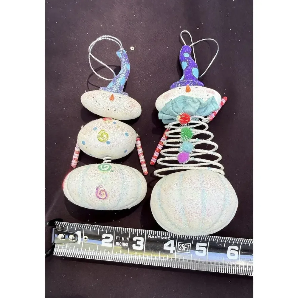 2 Midwest Of Cannon Falls Snowman Whimsical Christmas ornaments -K2
